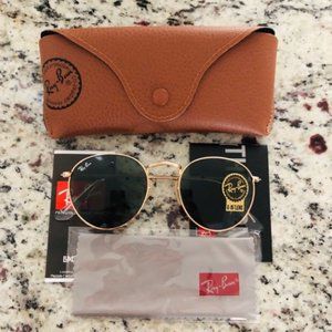 Rayban Sunglasses round metal gold black size 50mm